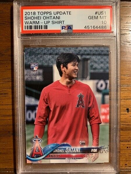 2018 Topps Update Shohei Ohtani SP Variation Warm-Up Shirt Rookie RC #US1 PSA 10