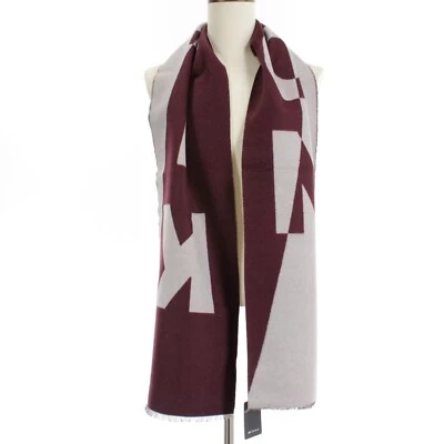 Kiton новый с Ярлыками 100% кашемир графический логотип шарф один размер бордовый / светло-серый - Изображение 1 из 4