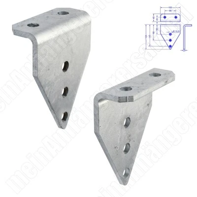 2x Achsstoßdämpferhalter Befestigungswinkel für Stoßdämpfer von Pkw Anhänger - Bild 1 von 4