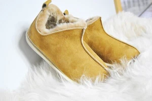 Natural Cálido Cómodo Cuero Caramelo Lana Piel de Oveja Pantuflas Botas Perfecto - Bild 1 von 7