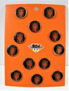 Pin de concierto de colección para cantante principal música banda de rock exhibición de 12 en tarjeta stock antiguo - Imagen 1 de 2
