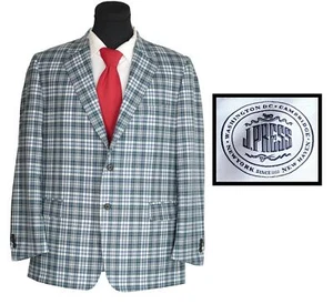 Hombre 46 R J. Abrigo deportivo Press azul a cuadros 100 % lana 3/2 rollos nuevo hecho en Canadá - Imagen 1 de 14