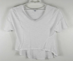 Camisa blanca mediana Naked Zebra para mujer manga corta alta/baja cuello en V informal - Imagen 1 de 3