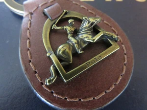 Polo RALPH LAUREN Key Chain Brass Leather FOB Equestrian Key Ring - Picture 1 of 8