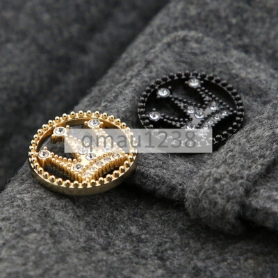 METAL SHANK BUTTONS RHINESTONE CROWN 18MM -23MM CLOTHING COAT BAG SEWING CRAFT - Image 1 of 4