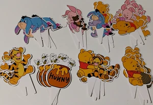48 Pcs Cupcake Toppers Winnie Cake Pooh Baby Shower Party Birthday 8 Designs New - Picture 1 of 5