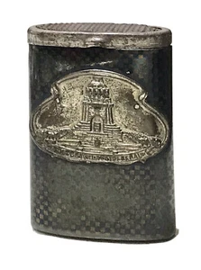 Antique Vintage Niello Gold Wash Battle Of Nations Vesta Match Safe Case Holder - Picture 1 of 7