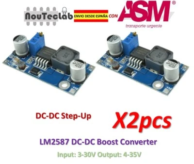 2pcs LM2587 DC-DC Boost Converter 3-30V Step up 4-35V MAX 5A Power Supply Module - Imagen 1 de 4