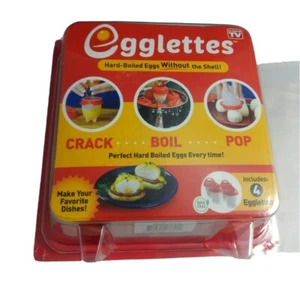 Egglettes Silikon Eierkocher hartgekochte Eier Mini Omlets 4 Eierbecher - Bild 1 von 4