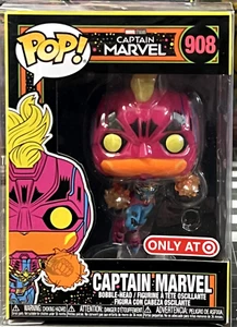 Funko Pop! Captain Marvel #908 Blacklight Target exclusivo con protector - Imagen 1 de 2