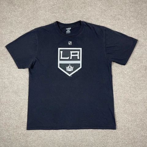 LA Kings Shirt Mens Extra Large Black Short Sleeve Crew Neck Casual NHL Kopitar Cover