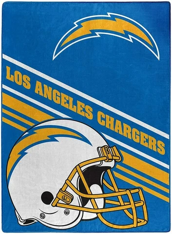 NFL Los Angeles Chargers 60x80 Raschel Slant Design Team Blanket Home Fan Decor Cover