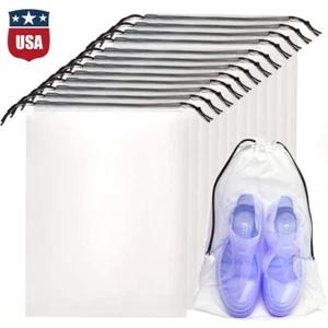 10Pcs Transparent Shoe Bags For Travel Portable Large Clear Shoe Bag Storage USA - Picture 1 of 16