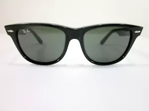 OCCHIALI DA SOLE RAY-BAN RB2140 WAYFARER ORIGINALI,901 54/18mm CORNICE NERA/LENTE VERDE - Foto 1 di 8