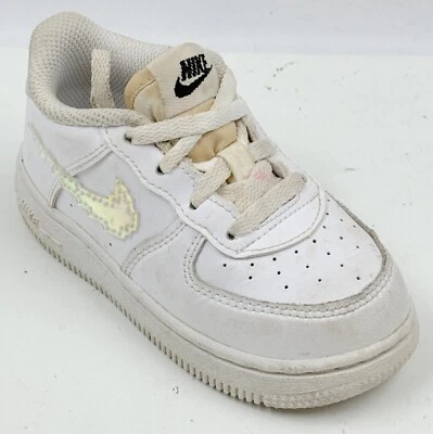 Nike Air Force 1 LV8 Toddler Sneakers White Leather Swoosh CW1582-100 sz 7c - Image 1 of 4