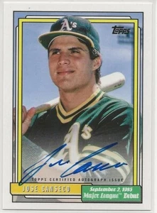 JOSE CANSECO 2022 Topps Archives 1992 MLB Debut Autograph Oakland A's 72DB-JC - Bild 1 von 2