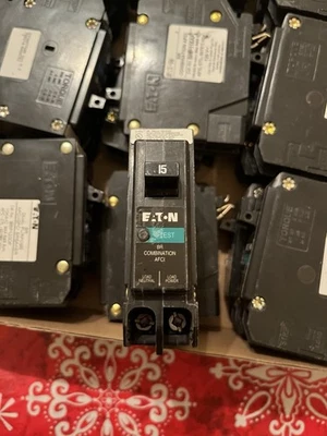 Eaton BRP115AF 15A Single Pole 120V Neutral AFCI Arc Fault Circuit Breaker