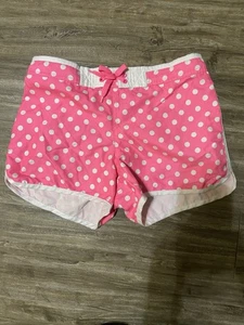 Girls Pink And White Polka Dot Shorts Size Large 10-12 Op Brand - Picture 1 of 3