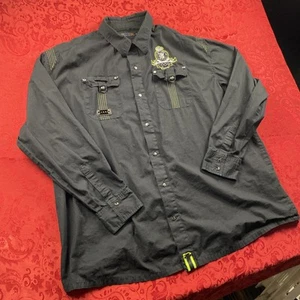 VTG COOGI Shirt Mens 4XL Embroidery LS Shirt 69 Shield Patch Hip Hop *Read - Picture 1 of 13
