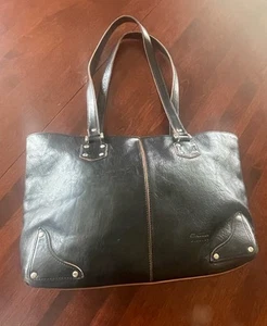 Claudia Firenze Shoulder Bag Tote Leather Studded - Picture 1 of 11