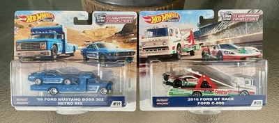Hot Wheels Team Transports #19 ‘69 Mustang Boss 302 and #20 2016 Ford GT - MOMC - Image 1 of 4