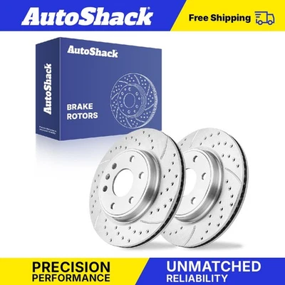 Front Drilled Slotted Brake Rotors for GMC Acadia 2009-2017 Chevy Traverse Foto 1 de 4