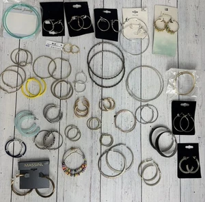 Hoop Earrings Lot Of 34 - Picture 1 of 13