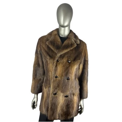 Men’s Muskrat Jacket, Sz L, Certified Vintage Fur w/Storage Bag - Image 1 of 4