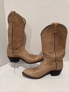Botas de cuero de vaquero Dan Post para hombre zapatos marrón claro talla 8D hechas en EE. UU. - Imagen 1 de 24