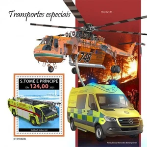 St Thomas - Transporte especial 2021, vehículo - Hoja de recuerdo de sello - ST210423b - Imagen 1 de 1