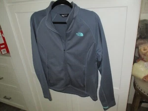north face Jacke Damen Größe M Sweatshirt Reißverschluss Blau Grau Aqua - Bild 1 von 5