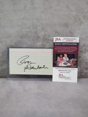 ROGER STAUBACH Signed 3x5 Index Card NAVY 1963 HEISMAN DALLAS COWBOYS JSA - Image 1 of 4