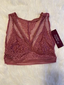 Adored By Adore Me Bra Womens Size Medium Pink Sheer Floral Jenny Bralette - Picture 1 of 5