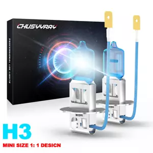 Pair H3 Halogen Fog Driving Light Bulbs 12V 55W For Mazda 626 1988-1991 6000K - Picture 1 of 11