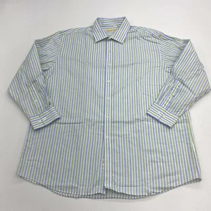 Camisa de vestir Michael Kors para hombre 17,5 32/33 manga larga a rayas ajuste regular algodón - Imagen 1 de 7