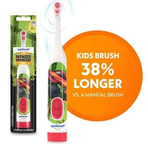 Monster Truck Spinbrush Kids Electric Toothbrush, Battery-Powered, Soft Bristles - Picture 1 of 9