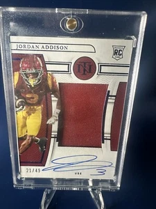 2023 Panini National Treasures Collegiate Jordan Addison RPA BLUE /49 - Picture 1 of 2