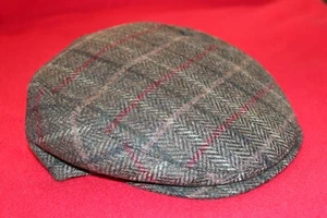Stefeno Sport Handmade WOOL GRAY PLAID Newsboy Newsie Hat Cap - SZ 6 7/8 S - NWT - Picture 1 of 5