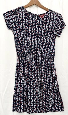 152131 Niñas XL 14 16 ARIZONA Vestido Azul Estampado de Pájaros Rayón Usado en Excelente Condición  Foto 1 de 3