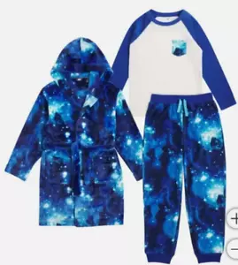Lands' End Youth 3-Piece Pajamas - Blue - L - Picture 1 of 2