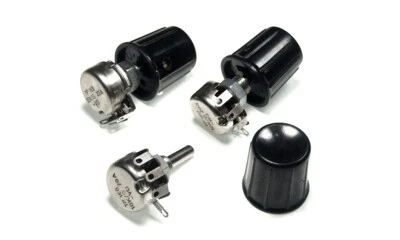 10K Potentiometer Tesla TP160 20A 0.1W LOG Ø 4mm + Bakelite Knob (1 pcs) - Image 1 of 4