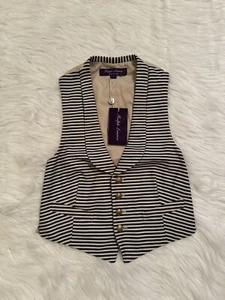 Ralph Lauren Purple Label New Striped Vest Blue Multicolor $990 Size 2 - Picture 1 of 5