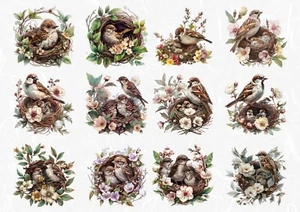 Reispapier-Motiv Strohseide-Decoupage-Vintage-Vogel-Nest-200373 - Bild 1 von 1