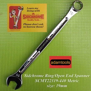 new - SCMT22319-440 Sidchrome Metric Ring/Open End Spanner size: 19mm - Picture 1 of 1