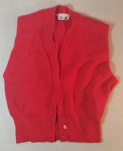 VINTAGE 1950'S 1960'S WOMAN'S RED SWEATER BY BOBBY BROOKS  69C - Picture 1 of 4
