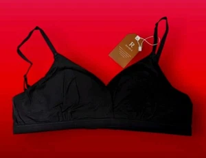 Triangle V Neck Crossover Wireless Non- Padded Bralette No Underwire Soft Bra XL - Picture 1 of 3