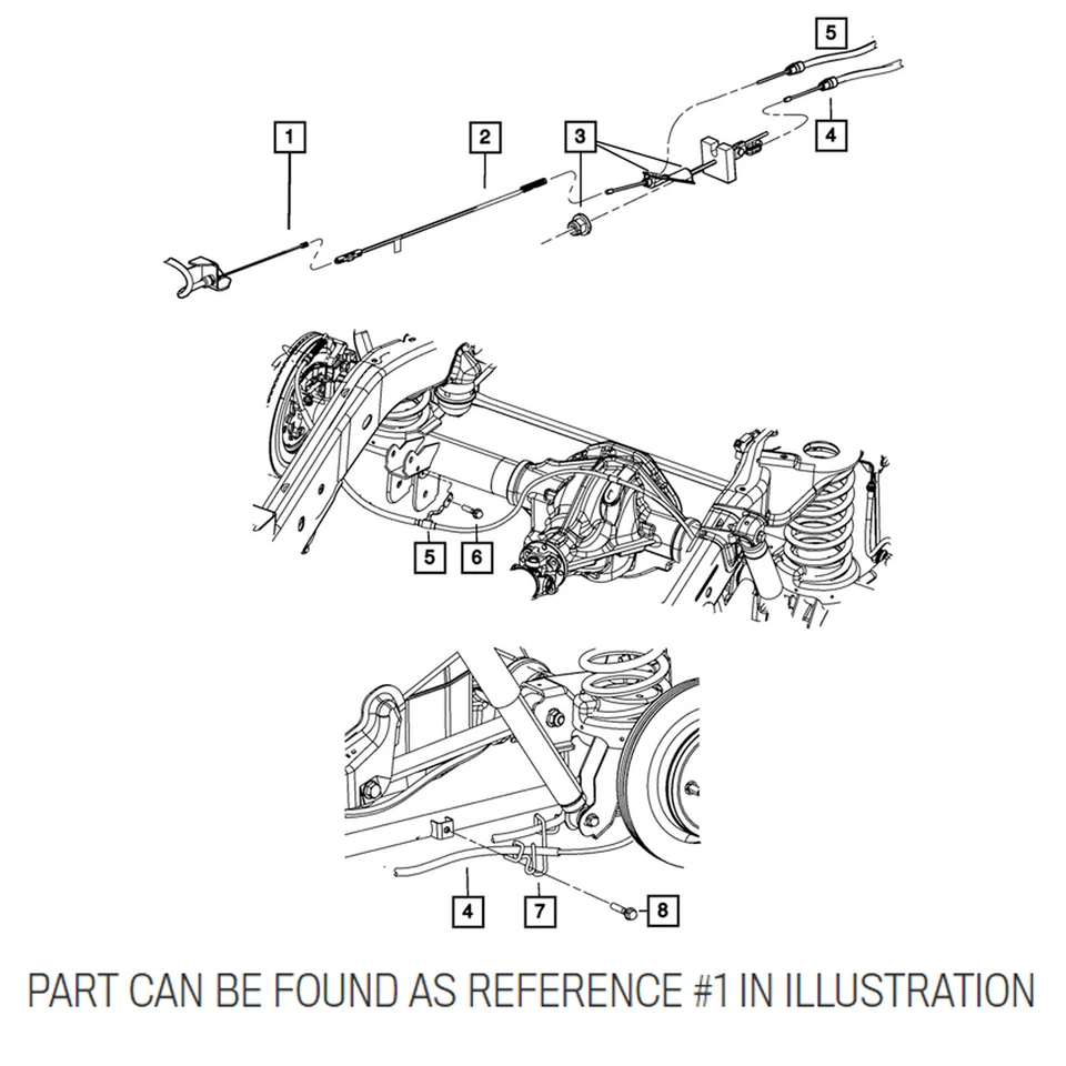 Genuine OEM Mopar Front Parking Brake Cable for Ram 1500 1500 Classic - Imagem 1 de 1