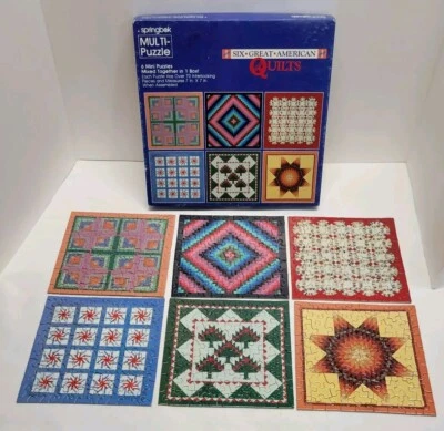 Vintage Springbok Jigsaw Puzzle 6 Great American Quilts Complete Good Condition  - Image 1 of 4