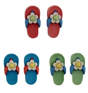 Chanclas de flores FN100 - botones abundantes adornos - chatarra de costura artesanal - Imagen 1 de 2