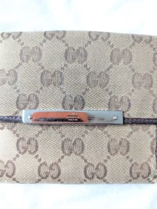 GUCCI Auténtico Supreme Lona GG Monograma Compacto Cartera Cartera Marrón. PVP £370 - Imagen 1 de 5